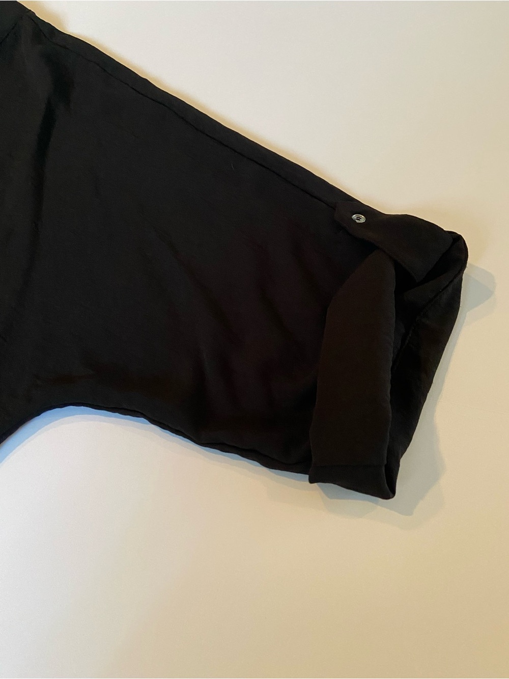 T Tahari Black Split-Neck Flowing Blouse - Picture 3 of 8
